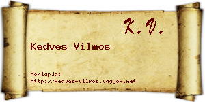 Kedves Vilmos névjegykártya