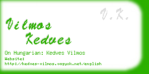 vilmos kedves business card